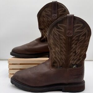 Ariat Work Boots Steel Toe Metguard Pull On Leather 12D Brown 10020063 Safety